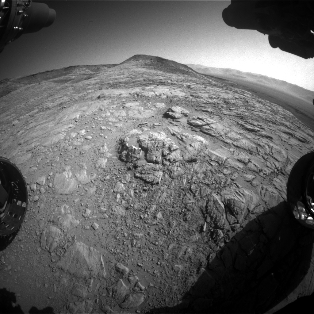 Hazcam image showing the view towards the top of Western Butte.