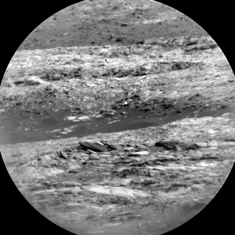 An individual frame of a Mars mosaics taken by NASA's Curiosity rover.