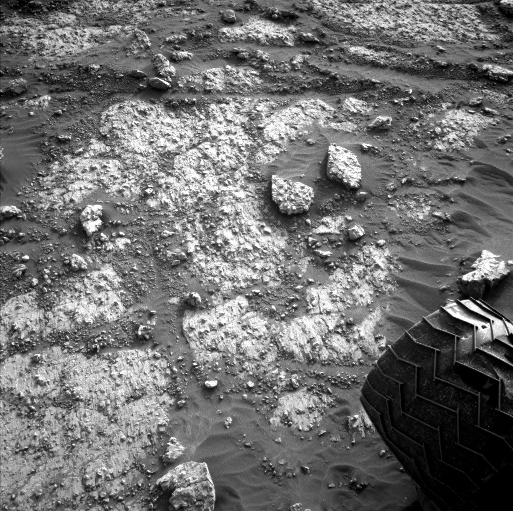 Curiosity's wheel on Mars