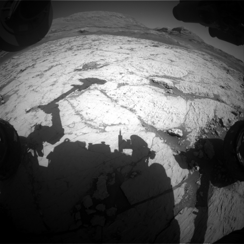 This image was taken by Front Hazard Avoidance Camera (Front Hazcam) onboard NASA's Mars rover Curiosity on Sol 3127. 
