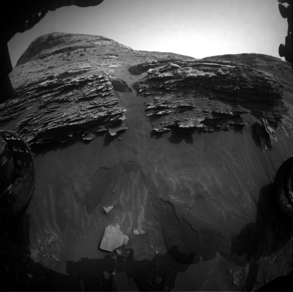 This image was taken by Front Hazard Avoidance Camera onboard NASA's Mars rover Curiosity on Sol 3354. 