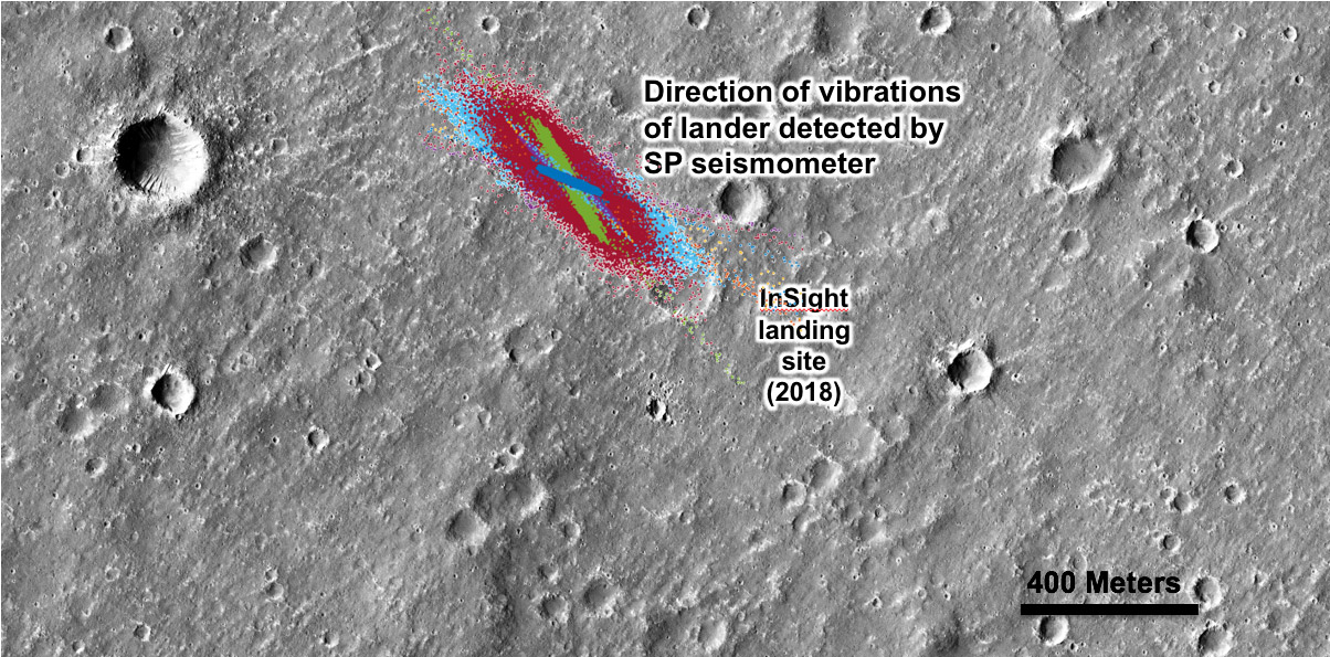 An annotated image of the surface of Mars, taken by the HiRISE camera on NASA’s Mars Reconnaissance Orbiter (MRO) on May 30, 2014.